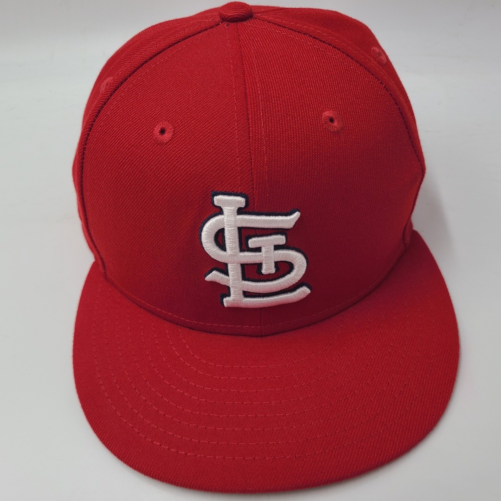 St Louis Cardinals Hat Fitted (Seems 7 5/8) New Era 59Fifty Red White MLB Men
